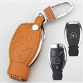Elegant Genuine Leather Auto Key Bags Smart for Benz R500L - Yellow