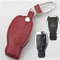 Elegant Genuine Leather Auto Key Bags Smart for Benz S300L - Red