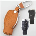 Elegant Genuine Leather Auto Key Bags Smart for Benz S350L - Yellow