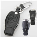 Elegant Genuine Leather Auto Key Bags Smart for Benz S400L - Black