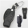 Elegant Genuine Leather Auto Key Bags Smart for Benz S500L - Black