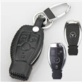Elegant Genuine Leather Auto Key Bags Smart for Benz S600L - Black