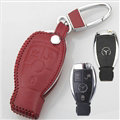 Elegant Genuine Leather Auto Key Bags Smart for Benz S63L AMG - Red