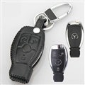 Elegant Genuine Leather Auto Key Bags Smart for Benz S65 AMG - Black