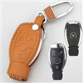 Elegant Genuine Leather Auto Key Bags Smart for Benz SLK55 AMG - Yellow