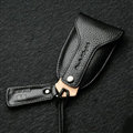 Funky Universal Genuine Leather Auto Key Bags Key Chain - Black
