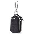 High-capacity Universal Genuine Leather Crocodile Grain Auto Key Bags - Black