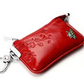 Import Universal Butterfly Genuine Leather Auto Key Bags - Red