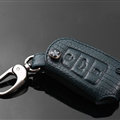 Luxury Genuine Leather Crocodile Grain Auto Key Bags Fold for Audi Q7 - Blue
