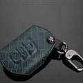 Luxury Genuine Leather Crocodile Grain Auto Key Bags Small Smart for Audi A6L - Blue