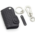 Personalized Genuine Leather Long Hole Crocodile Grain Auto Key Bags Smart for Audi A6L - Black