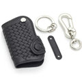 Personalized Genuine Leather Long Hole Crocodile Grain Auto Key Bags Smart for Audi A7 - Black