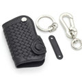 Personalized Genuine Leather Long Hole Crocodile Grain Auto Key Bags Smart for Audi A8L - Black