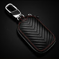 Personalized Universal Genuine Leather Crocodile Grain Auto Key Bags - Black