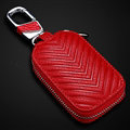 Personalized Universal Genuine Leather Crocodile Grain Auto Key Bags - Red