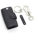 Personalized Universal Genuine Leather Weave Auto Key Bags - Black