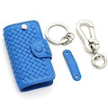 Personalized Universal Genuine Leather Weave Auto Key Bags - Blue