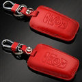 Simple Genuine Leather Auto Key Bags Smart for BMW 116i - Red