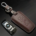 Simple Genuine Leather Auto Key Bags Smart for BMW 525i - Brown