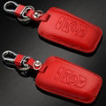 Simple Genuine Leather Auto Key Bags Smart for BMW 530i - Red