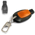 Simple Genuine Leather Auto Key Bags Smart for Benz CLA45 AMG - Black