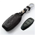 Simple Genuine Leather Auto Key Bags Smart for Ford Ecosport - Black