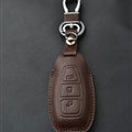 Simple Genuine Leather Auto Key Bags Smart for Ford Mondeo - Brown
