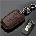 Simple Genuine Leather Auto Key Bags Smart for Hyundai ix35 - Brown