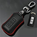 Simple Genuine Leather Auto Key Bags Smart for Mitsubishi Pajero Sport - Black Red