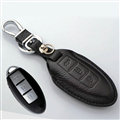 Simple Genuine Leather Auto Key Bags Smart for Nissan TEANA - Black