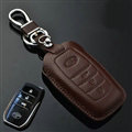 Simple Genuine Leather Auto Key Bags Smart for Toyota Camry - Brown