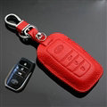 Simple Genuine Leather Auto Key Bags Smart for Toyota Camry - Red