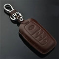 Simple Genuine Leather Auto Key Bags Smart for Toyota FJ Cruiser - Brown
