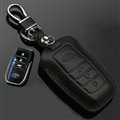 Simple Genuine Leather Auto Key Bags Smart for Toyota Highlander - Black
