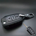 Simple Genuine Leather Crocodile Grain Auto Key Bags Fold for Peugeot 2008 - Black