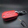 Simple Genuine Leather Crocodile Grain Auto Key Bags Fold for Peugeot 2008 - Red