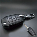 Simple Genuine Leather Crocodile Grain Auto Key Bags Fold for Peugeot 3008 - Black