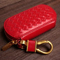 Special Universal Genuine Leather Weave Auto Key Bags - Red