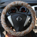 Cheap Lace Car Steering Wheel Cover Bud Silk Fiber Cloth 15 Inch 38CM - Grey