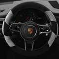 Cheaper Car Steering Wheel Covers Velvet 15 Inch 38CM - Black Grey