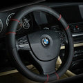 Classic Car Steering Wheels Covers Cowhide Leather 15 Inch 38CM - Black