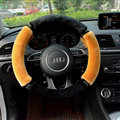 Classic Diamond Car Steering Wheel Wrap Velvet 15 Inch 38CM - Yellow
