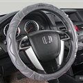 Cool Car Steering Wheels Covers Genuine Sheepskin Leather 15 Inch 38CM - Grey