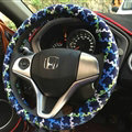 Cool Man Wave Camo Cloth Car Steering Wheel Covers 15 inch 38CM - Blue
