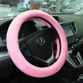 Discount Car Steering Wheel Covers Velvet 15 Inch 38CM - Pink
