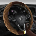Exquisite Car Steering Wheel Wrap Velvet 15 Inch 38CM - Brown
