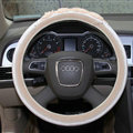 Exquisite Diamond Car Steering Wheel Wrap Cotton 15 Inch 38CM - Beige
