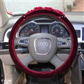 Exquisite Diamond Car Steering Wheel Wrap Cotton 15 Inch 38CM - Red