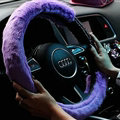 Exquisite Rhinestone Car Steering Wheel Wrap Velvet 15 Inch 38CM - Purple