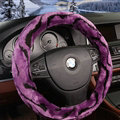 Fluffy Auto Steering Wheel Covers Velvet 15 Inch 38CM - Purple